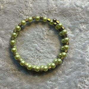 Green Faceted Beaded Bracelet Jewelry